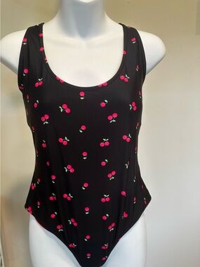 Black Cherry Print One-Piece Swimsuit